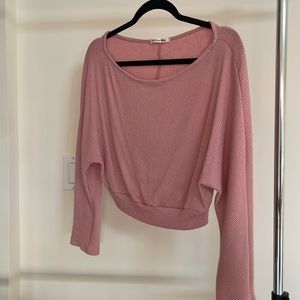 Long Sleeve pink crop top